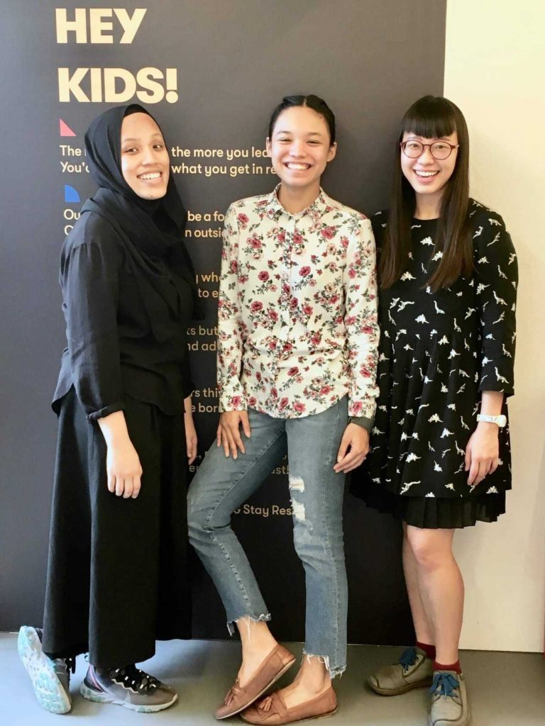 Huda, Swe & Fong Yee from the Saturday Kids teaching crew.