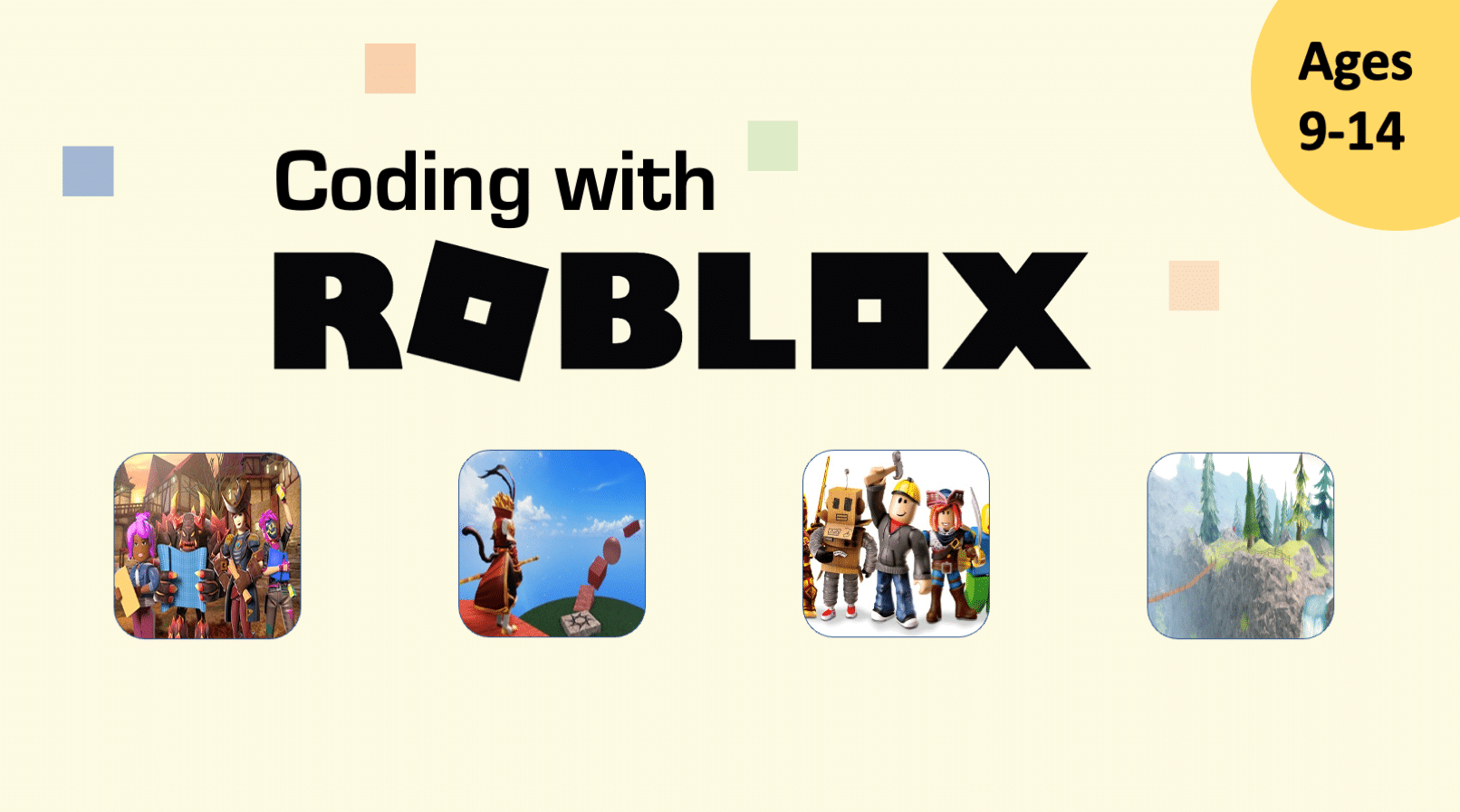 Roblox Studio - Intro to Game Building (Flex), Small Online Class for Ages  9-14